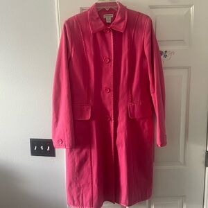 Banana Republic Pink Vintage Classy Trench Coat with Satin Trim Size XL